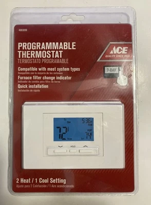 NEW ACE Programmable Thermostat 14142 Heat/1 Cool Setting Model #4693099 - Image 1 of 2