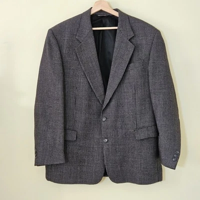 Savile Row Blazer Men US 46 Brown Tweed Wool Alpaca Lined 2B Ventless Vtg FLAWS - Image 1 of 4