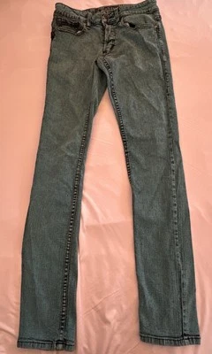 Social Collision Men's Jeans 38x32 Green Rude Skinny Distressed Button Fly - Image 1 of 4