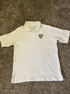 Pittsburgh Penguins Polo Shirt Size Large L Fanatics White - Picture 1 of 9