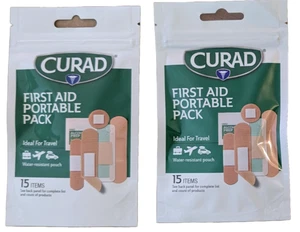 Paquete portátil de primeros auxilios Curad ideal para viajes bolsas resistentes al agua paquetes de 2 - Imagen 1 de 3