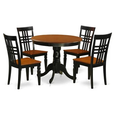 East West Furniture Antique 5-piece Wood Dining Room Set in Black and Cherry - Изображение 1 из 4