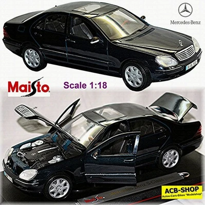 Mercedes Benz S Clase S500 W220 1998 Azul Medianoche Metálico 1:18 Maisto 56050 - Imagen 1 de 4