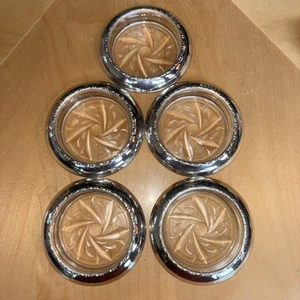 AMSTON Sterling Silber 925 Weinuntersetzer Aschenbecher Glas Wirbel MCM #146 5er Set - Bild 1 von 2