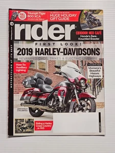 Rider Motorcycle Magazine December 2018 '19 Harley Davidsons #0876 - Picture 1 of 2