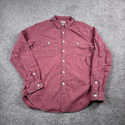J.Crew Shirt Mens Small Red Selvedge Chambray Workshirt Button Up Workwear - Image 1 of 4