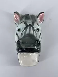 Zebra Face Head Ceramic Wall Plaque Price Import Japan Vintage Rare - Picture 1 of 9