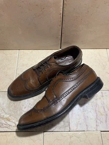 Vtg Men's Super Stride BROWN Smooth Derby Dupont Oxford Dress Shoes Sz 10 US - Picture 1 of 7