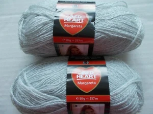 Red Heart Margareta yarn, Light Silver Melange (gray), lot of 2 (282 yds each) - Picture 1 of 2
