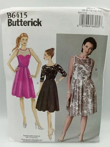 Butterick 6415 Misses' Cocktail Dress Uncut Pattern 6-14 Sleeveless Knee Length - Picture 1 of 2