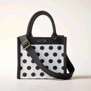 Bolso Bandolera Tejido a Lunares - Kate Spade New York X Target Blanco/Negro - NUEVO - Imagen 1 de 6