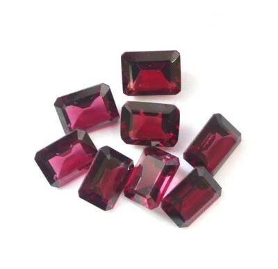 10 Stück AAA+ Natürlich Rhodolit Granat 8X6mm Octagone Smaragd Schnitt Locker - Bild 1 von 4