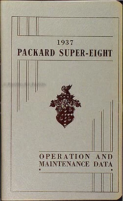 Packard Super Eight 1937 manual del propietario 37 8 datos de operación y mantenimiento del propietario Foto 1 de 1
