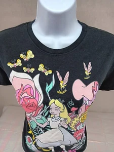 Disney Womens XS Alice in Wonderland Wildflower Short Sleeve Graphic T-Shirt - Picture 1 of 11