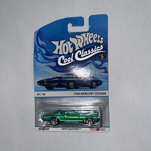 Hot wheels 1968 mercury cougar green cool classics blue card art 25/30