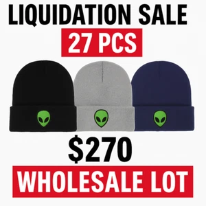 27pc Alien ET Beanie Hats Wholesale Lot Knit Embroidered Caps New Bulk Deal - Picture 1 of 4