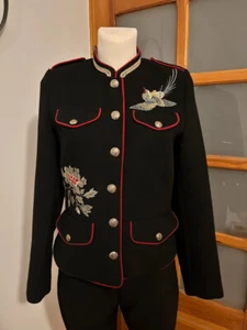 A300 ZARA CHAQUETA NEGRA BOTONES MILITARES BORDADO BLAZER ABRIGO PEQUEÑO - S - Imagen 1 de 21