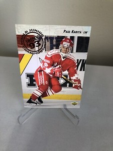 1992-93 UPPER DECK HOCKEY, PAUL KARIYA, ROOKIE CARD #586