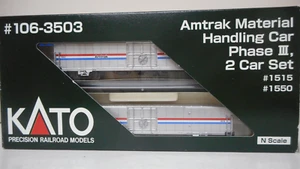 Kato N Scale Amtrak Material Handling Car Phase III Set 106-3503- 1515, 1550 - Picture 1 of 3