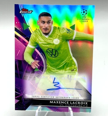 MAXENCE LACROIX 2021-22 TOPPS FINEST REFRACTOR AUTO #BA-ML WOLFSBURG - Image 1 of 2
