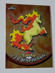 Pokemon Topps #78 RAPIDASH Chrome Holo Foil TV Animated Edition NM