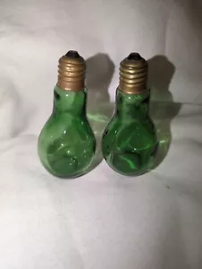 MID CENTURY MODERN VINTAGE GREEN GLASS LIGHT BULB OIL & VINEGAR SET TAWAIN - Picture 1 of 6
