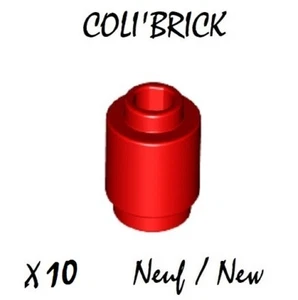 lego 3062 b - 10x Brique ronde / Brick Round 1x1 open stud - Rouge / Red - NEUF - Imagen 1 de 1