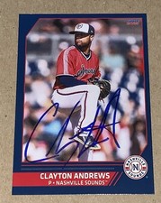 Clayton Andrews SIGNED 2023 Nashville Sounds Team Card RC Auto Milwaukee Brewers