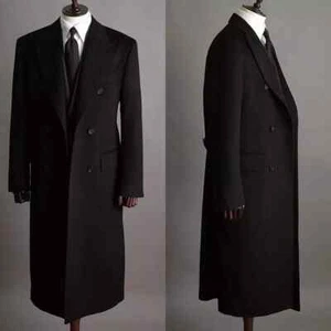Cappotto lungo uomo militare nero lana e cashmere ottimo doppiopetto nuovo - Foto 1 di 9