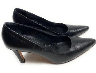 Женские черные кожаные туфли-лодочки Brooks Brothers размер 6 - Изображение 1 из 4