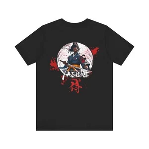 Fitnessstudio Anime Shirt zweiseitig Unisex T-Shirt Yasuke schwarz Samurai Shirt Anime Geschenk - Bild 1 von 36