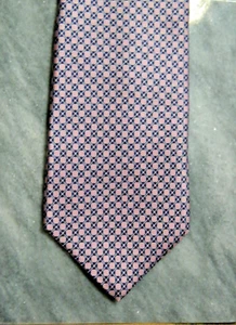 Brooks Brothers 346 Seidenkrawatte - rosa mit blauen Gliedern klassisch 3,75 x 58 Zoll - Bild 1 von 6