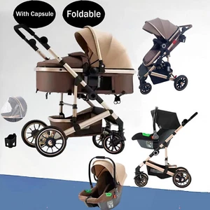 Newborn Infant Toddler Baby Pram 9 in 1 Convertible Baby Stroller with Cradle - Picture 1 of 18