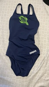 TTSD Swim Team Competition Suit Youth Girls Size 8/10 Blue - Picture 1 of 4