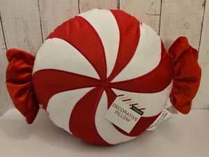 2024Target Bullseye Playground Christmas Peppermint Candy Plush Throw Pillow NEW - Picture 1 of 3