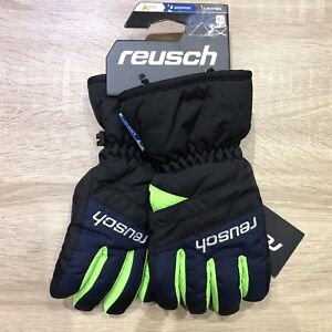 Reusch Bennet R-Tex XT Junior Winter Ski Gloves  Black Blue Green Size: 4.5 EU