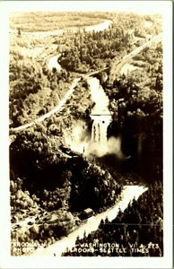 RPPC Snoqualmie Falls Seattle Times Real Photo Postcard - Picture 1 of 2