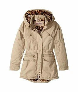 Urban Republic Girls Cotton Twill Anorak With Faux Fur Lining Khaki 5/6 - Picture 1 of 2