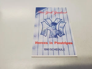 RS20 New York Yankees 1990 MLB Baseball Pocket Spielplan - Yankees Magazin - Bild 1 von 2