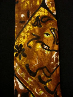 CORBATA TEMÁTICA JUNGLA ALGODÓN AÑOS 60-70 VINTAGE Foto 1 de 4