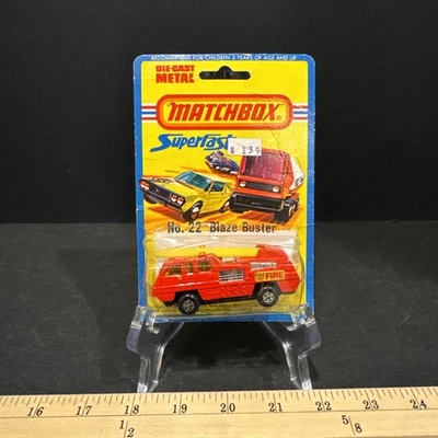Vintage 1976 Matchbox Superfast Die Cast Metal #22 Blaze Buster Rough Bubble - Image 1 of 4