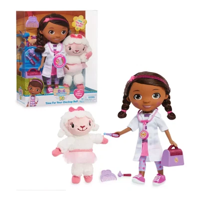 NEW Disney Store Doc McStuffins 11 1/2" Doll & Plush Lambie Checkup 7 pc Set NIB