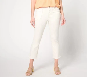 Belle by Kim Gravel TripleLuxe Twill Crop Jeans Damen Petite 16 16P - Natur - Bild 1 von 2