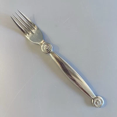 Boda Nova Birka Silverware Flatware Dinner Fork 8 1/8" Swirl Circles - Image 1 of 4
