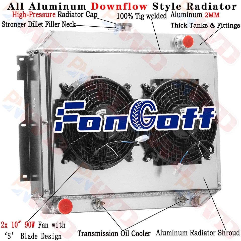 Ventilador de cubierta de radiador de 3 filas para Dodge Monaco/Chrysler Newport/Plymouth Fury 66-70 Foto 1 de 4