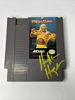 Hulk Hogan Firmado 1990 WWF Wrestlemania NES Juego Nintendo WWE SIN CERTIFICADO DE AUTENTICIDAD Foto 1 de 4