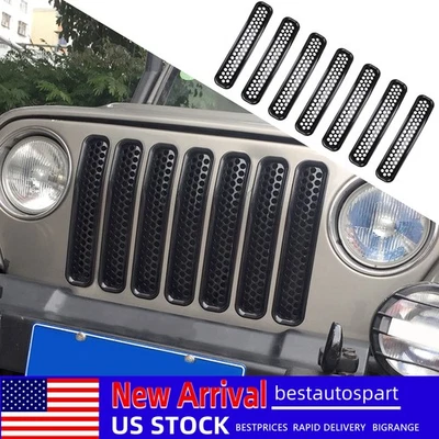 For Jeep Wrangler TJ 1997-2006 Honeycomb Front Grille Mesh Inserts Grill Covers - Изображение 1 из 4