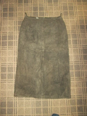 St John's Bay Women’s Sueded Leather Skirt size 16-18 maxi pencil straight slit - Imagem 1 de 4