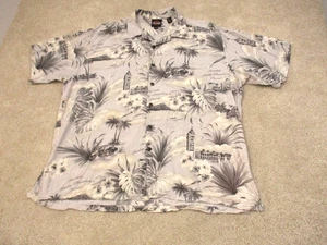 Harley Davidson Tori Richard Motorrad Hawaiihemd mit Knopfleiste blau 2XL grau - Bild 1 von 10