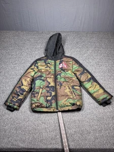 Jordan Jacket Youth Medium Camo Hooded Full Zip Puffer Nike Air Patch Logo - Picture 1 of 16